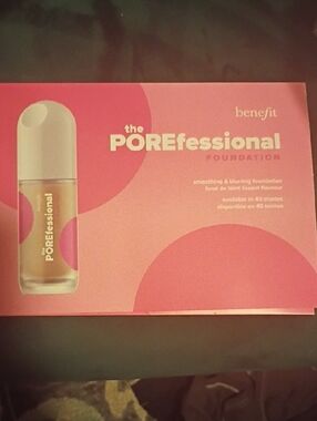 Benefit POREfessional Foundation - Pink Packaging with Beige Bottle